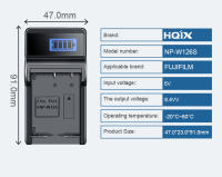 HQIX-cargador de batería para cámara de X-T30, para Fujifilm X100V, XT200, X-M5, XA1, XM1, XA10, HS30EXR, HS35EXR, XA3, XT10, XT100, XA7, Mark Ⅱ, NP-W126S - details 5