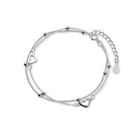 Pulsera de Plata Esterlina S925 Diseño de Corazón de Doble Amor para Mujer - details 1