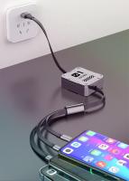 Cable de carga rápida estilo Mech, 3 en 1, 6A, 66W, Cable de carga retráctil portátil, línea de cargador tipo C, Micro USB para iPhone, Xiaomi, Huawei, Android - details 10