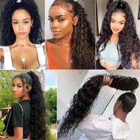 Peluca de cola de caballo afro rizada permanente de maíz, extensión de cola de caballo, cola de caballo larga ondulada y rizada ombre, postizo de cola de caballo natural esponjoso para mujeres - details 12