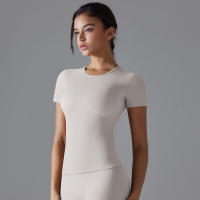 Top deportivo de manga para mujer, ropa de fiestas, corto y Fitness, camisetas de entrenamiento para gimnasio, Top de Yoga Sexy - details 8
