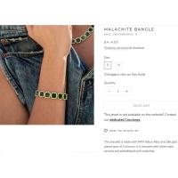 ΑΡМ Pulsera de aleación amarilla de oro de 18 quilates, brazalete de malaquita, circonita cúbica blanca, antideslustre y antialérgico - details 1