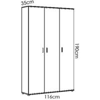 Armario Multiusos 3 Puertas, Blanco, 116x190x35cm - details 2