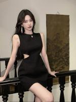 Vestido de noche corto estilo francés de gama alta temperamento sin espalda socialité vestido de nicho de lujo ligero de verano para mujer - details 7