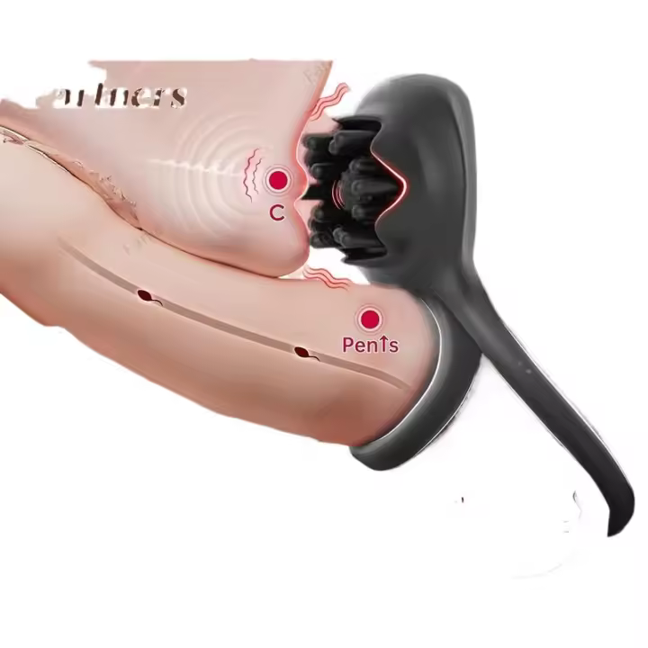 Empaque privado SEXY Anillo Vibrador Vibrador Estimulador de Clítoris Juguetes Sexuales para Parejas Adultas para Hombres Vibradores Rosa Negra - 1