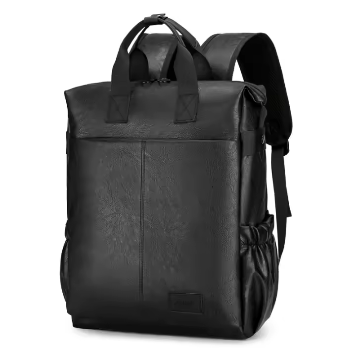 Mochila De Cuero PU suave, bolso para portátil de negocios, mochila de viaje de ocio de gran capacidad, moda - 1