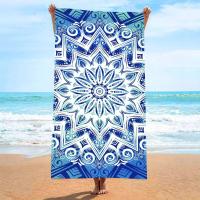Toalla de playa de microfibra, Toalla de baño absorbente, protector solar grande de secado rápido para adultos, viajes, piscina, patrón de flamenco Datura - details 2