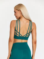 SHINBENE-Sujetador deportivo con tirantes para mujer, sostén deportivo con escote en V, espalda cruzada, acolchado, entrenamiento, Yoga - details 30