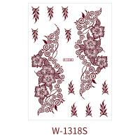 Pegatinas rojas de Mehndi, pegatinas de tatuaje de Henna, tatuaje falso para mujeres, calcomanías de transferencia de agua, calcomanías de tatuaje de Henna roja, piernas y brazos - details 7