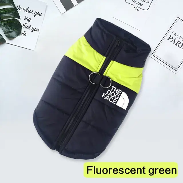 Ropa impermeable para perro, abrigo cálido para mascotas, chaleco acolchado con cremallera, traje facial para perros pequeños, medianos y grandes, Invierno - 1