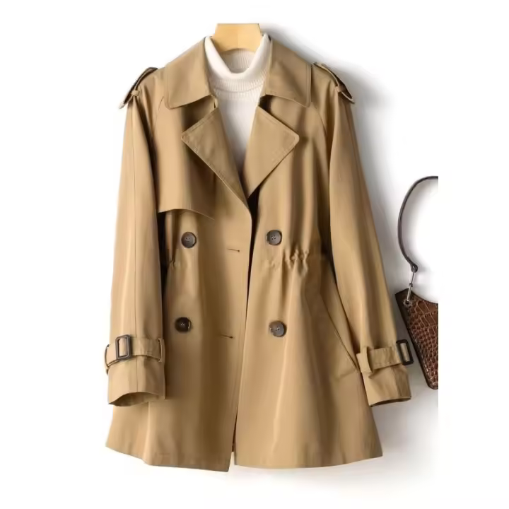 Chaqueta cortavientos con cuello vuelto para mujer, abrigos de moda de otoño. - 1