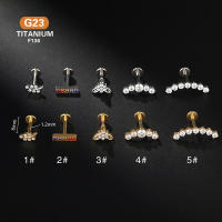 Piercing de moda G23 para mujer, joyería de titanio, tragus de circonita cúbica, 1 unidad - details 0