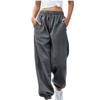 Pantalones de sandalia sueltos deportivos casuales para mujer, cintura elástica, color sólido - details 6