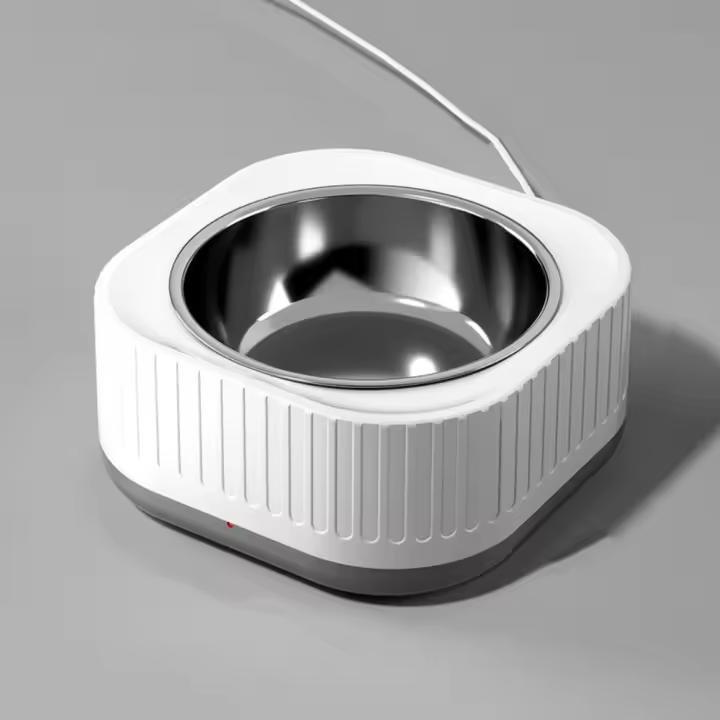 Soporte de ABS, cuenco para gatos con temperatura constante, extraíble, 220V, CCC, 2 enchufes, juego de cuencos para gatos de acero inoxidable, antideslizante, de pie - 1