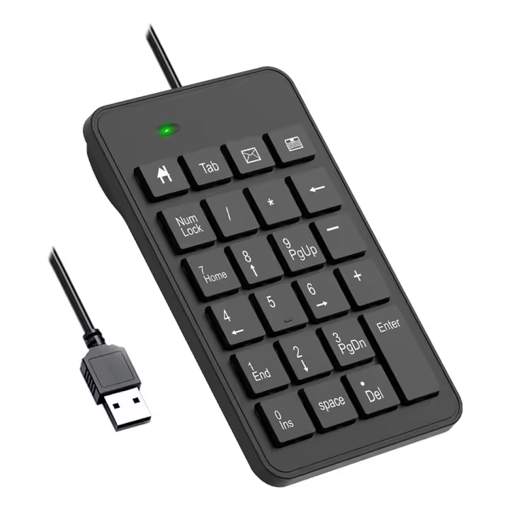 Teclado numérico con cable, teclado numérico USB de 23 teclas, teclado de contabilidad financiera, accesorios de oficina para ordenador portátil, PC y ordenador - 1