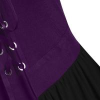 Vestido de mujer de talla grande con hombros descubiertos y alas de mariposa estilo gótico para Halloween, elegante vestido de poliéster de cintura media. - details 31