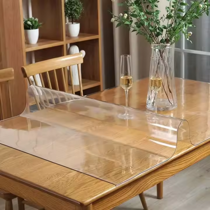 Mantel de Mesa de Vidrio Suave Transparente PVC Impermeable, Resistente al Aceite para Cocina y Comedor - 1