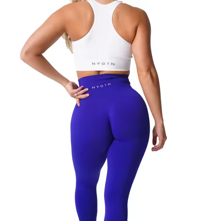 NVGTN-mallas sin costuras para mujer, pantalones de Yoga de cintura alta, ropa de gimnasio, mallas de LICRA suaves para entrenamiento, trajes de Fitness - 1