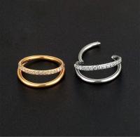 Piercing de Aro para tabique nasal, aro de 18G, g23, Circonia cúbica, zirconia, circonita, zirconita, espiral, joyería corporal, 1 unidad - details 9