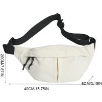 Bolso de pecho de nailon de Color sólido, riñonera deportiva multifuncional de gran capacidad, bolso cruzado, riñonera para correr - details 0
