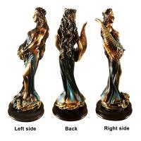 Estatua de Fortuna con los ojos vendados, griega antigua diosa romana de La Fortuna, escultura de suerte azul Vintage, decoraciones de la suerte para el hogar - details 3