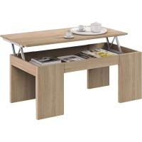 Mesa de Centro Elevable, Mesita de Salon Comedor, Acabado en Gris Ceniza, Medidas: 100 cm (Largo) x 50 cm (Ancho) x 43-54 cm (Alto) - details 8