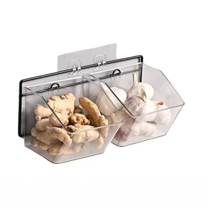 Estante de almacenamiento de cocina montado en la pared, soporte de especias transparente para colgar en la pared, estantes de almacenamiento de condimentos duraderos acrílicos - 1