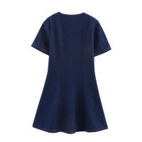Minifalda Sofisticada para Mujer OUWU Top de Moda con Cuello en V, Volantes, Corte Regular, Vestidos de Manga Corta, Verano 2025 - details 2