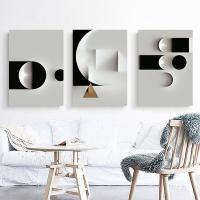 Cuadro de Pintura Nórdica Moderna en Lienzo con Marco Abstracto Geométrico 3PCS Decoración de Pared para Sala de Estar DHROOM - details 10