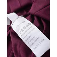 Falda midi plisada de cintura alta color vino tinto para mujer, elegante para oficina. - details 6