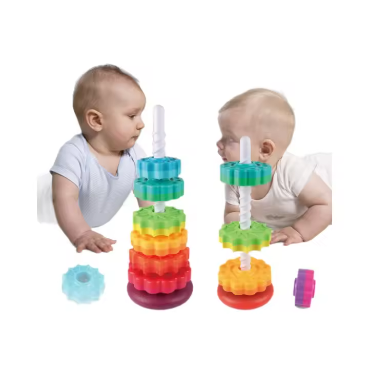 Juguete de torre giratoria (1 juego), juguete de reconocimiento de color de educación temprana, juguetes de juego interactivos para padres e hijos, juguete educativo para niños, juego, diversión - 1