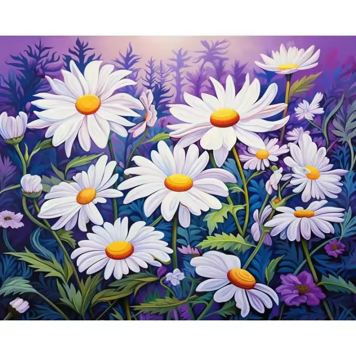 RUOPOTY Kit de Pintura al Óleo Moderno Pintura por Números de Flores Arte de Pared Personalizado para Adultos Material de Lienzo Empaquetado - 1