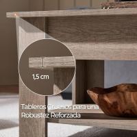 Mesa de Café Elevable y Extensible con Revistero 98x50x(41,8-56) cm Mueble para Sala de Estar y Comedor - details 30