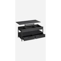 Mesa de Centro Redonda, Mesa de Cristal con Marco de Acero, Mesa de Salón, Mesa de Café, Negro LGT021B01 - details 15