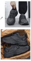 Puro negro zapatos de los hombres primavera 2025 nuevo trabajo trabajo seguro laboral zapatos antideslizantes y resistentes al desgaste de los hombres correr deportes papá zapatos suela gruesa - details 7