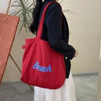 Bolso de hombro informal con estilo, bolso de lona para niñas, bolso grande para ir de compras y bolso de playa, asas cómodas, bolso de hombro ins para mujer de gran capacidad, bolso de mano, bolso perezoso de ocio literario de estilo coreano - details 4