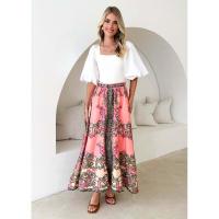 2025 Primavera/Verano nueva falda de media longitud informal de estilo étnico estampada a la moda para mujer - details 6