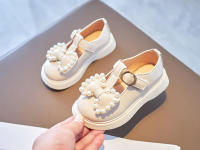 Zapatos de cuero para niña con lazos de perlas, zapatos planos suaves y cómodos con perlas de princesa, primavera y otoño - details 17