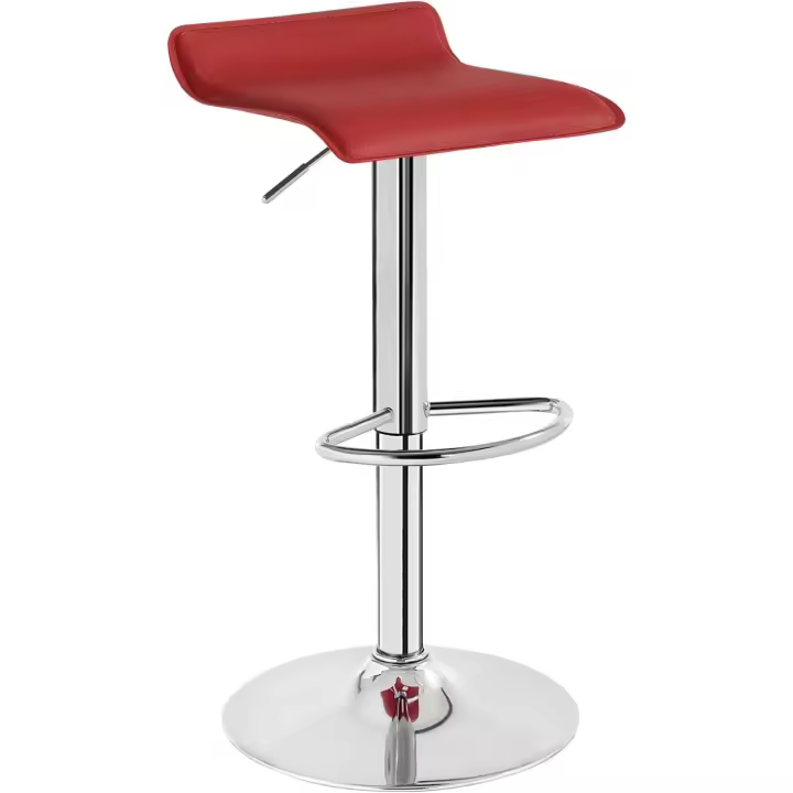 Taburete Bar de Altura Ajustable con Reposapiés, Taburete Alto con Asiento PVC para Comedor, Salón - 1