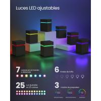 Mesita de Noche con Tira de Luz LED Multicolor Variable, 3 Cajones, Mesa Auxiliar, Estilo Moderno, 35 x 40 x 55 cm, Negro Efecto Madera LET0830B01 - details 4