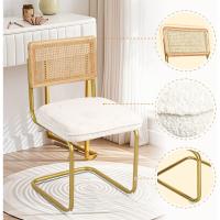 Pack de 2 Comedor Tapizadas, Sillas de Cocina Modernas con Patas de Metal, Gran Estabilidad y Capacidad de Carga, Blanco, Ratán, Vellón, Espuma - details 5