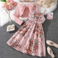 Set de Ropa Floral para Niñas Abrigo Largo de Manga Larga Vestido de Verano Moda Infantil - details 1