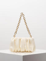 Bolso de hombro tejido Vintage, bolsa de nube plisada, bolso de cadena de Metal, monedero de paja para vacaciones de estilo playero - details 9