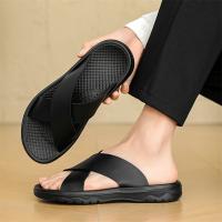 Zapatos de cuero para hombre Sandalias cómodas y transpirables de verano de gran tamaño para hombres con suela suave - details 4