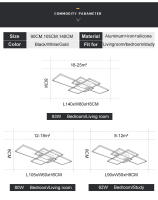 Lámpara de Techo Rectangular Grande TOMAXIN 140CM para Sala Dormitorio Iluminación Moderna Led Control Remoto Material Aluminio Producto Peligroso Normal - details 10