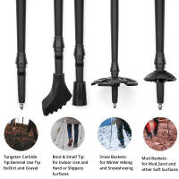 Bastón plegable telescópico ultraligero para montañismo, bastón de fibra de carbono para senderismo al aire libre - details 6