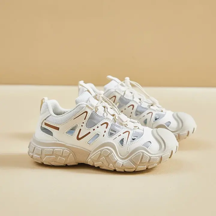 Zapatos de calle informales para mujer, zapatillas de suela gruesa con aumento de altura, versión coreana, color blanco, Primavera - 1