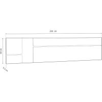 Cabezal de Cama para Pareja Doble, Modelo Led, Acabado en Blanco y Grafito, Medidas 260 cm x 60 cm x 3 cm - details 7