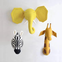 Creative Stuffed Toys Wall Hanging Animals Head Kids Room Doll Accessories Nordic Style Home Exhibition Decorations Party Props - details 3