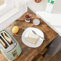 Estantería de Cocina con Ruedas, Carrito de Servicio de 3 Niveles, Estantería para Microondas, Horno, Tostadora, Marco de Metal con 6 Ganchos, Marrón Rústico y Negro KKS60XV1 - details 6